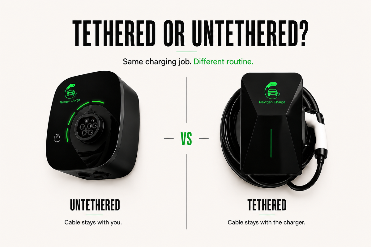 EV chargers Tethered vs Untethered
